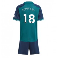 Arsenal Takehiro Tomiyasu #18 Tredjedraktsett Barn 2023-24 Kortermet (+ Korte bukser)